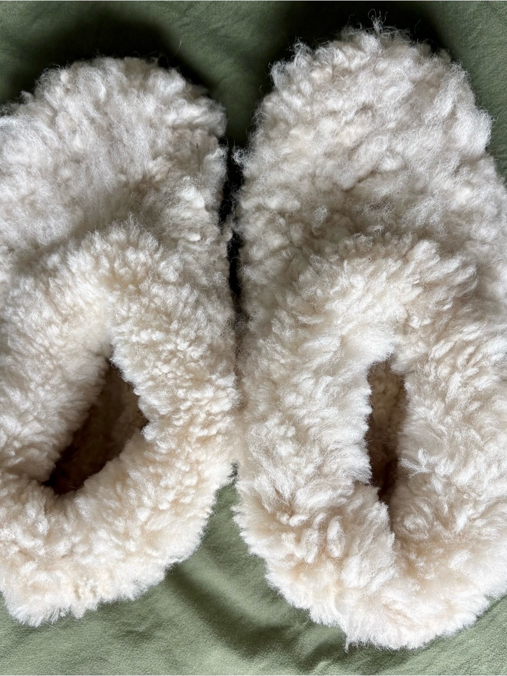 Cozy Cream Sheep Wool Slip-On Slippers